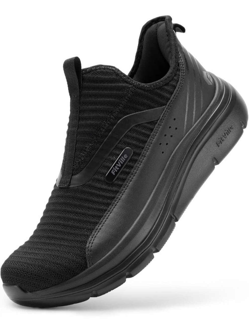 Extra Wide Slip-On Walking Shoes for Men | Arch Support Sneakers for Foot Pain